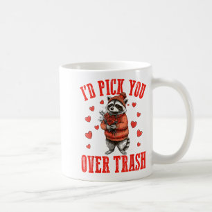 Funny Raccoon I’d Ck You Over Trash Valentines Day Coffee Mug