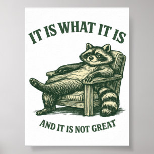 Funny Raccoon Meme Printable Digital Download Poster