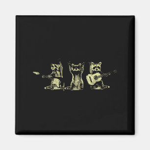 Funny Raccoon Music Band Electric Acoustic Guitar Magnet