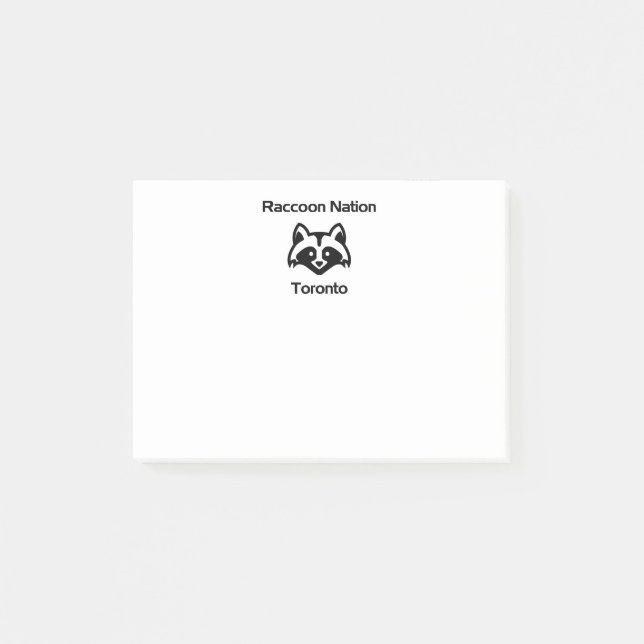 Funny Raccoon Nation Toronto Light-Monotone Post-it Notes (Front)
