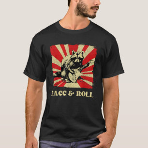 Funny Raccoon Playing Banjo Guitar Racc and Roll C T-Shirt