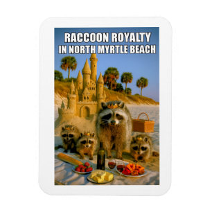 Funny Raccoon Royalty in North Myrtle Beach Magnet