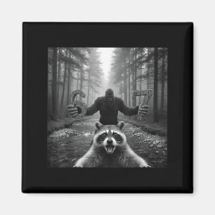 Funny Raccoon Selfie With Bigfoot 67 Six Seven Mem Magnet