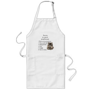 Funny Raccoon Spirit Animal Humor Cute Watercolor Long Apron