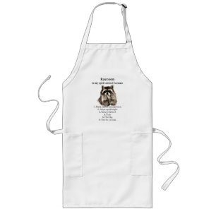 Funny Raccoon Spirit Animal Humor Long Apron