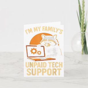 Funny Raccoon Tech Lover Graphic Tee Computer Geek Card