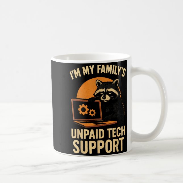 Funny Raccoon Tech Lover Graphic Tee Computer Geek Coffee Mug (Right)