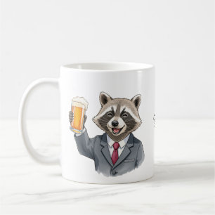 Funny Raccoon with Bear Personalized with name Coffee Mug