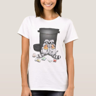 Funny Raccoons Eating Pizza Trash Can Panda T-Shirt