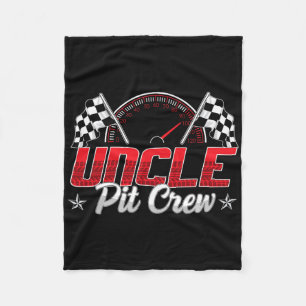 Funny Race Car Birthday Party Racing Family Uncle Fleece Blanket