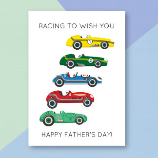 Funny Race Car Pun Father's Day Card