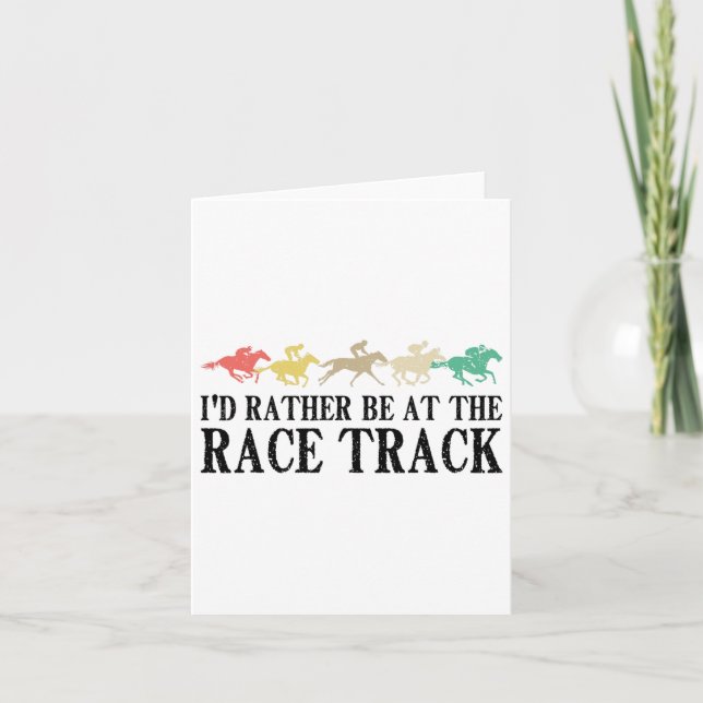 Funny Race Track Horse Racing Gift Men Women Cool  Card (Front)