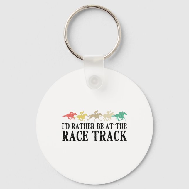 Funny Race Track Horse Racing Gift Men Women Cool  Key Ring (Front)