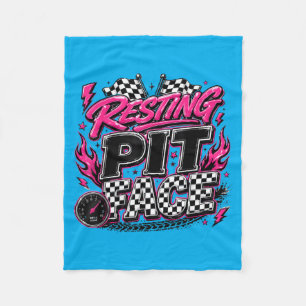 Funny Racing Car Chequered Flags Motorsport Fleece Blanket
