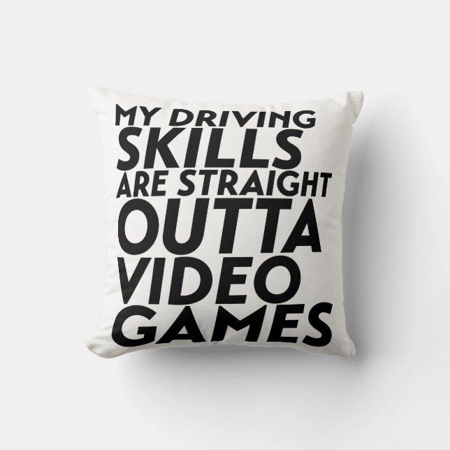 Funny Racing Car Video Games for Nerd Geek Gamer Cushion (Front)