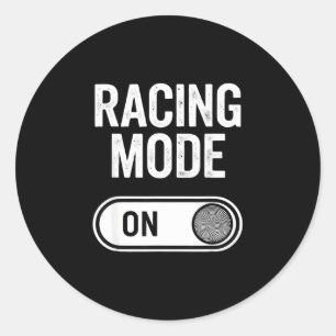 Funny racing mode saying for gamers sarcastic  classic round sticker