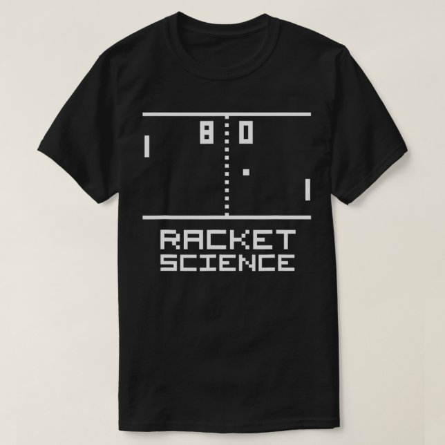 Funny RACKET SCIENCE Ping Pong  80s Video Game Arc T-Shirt (Design Front)