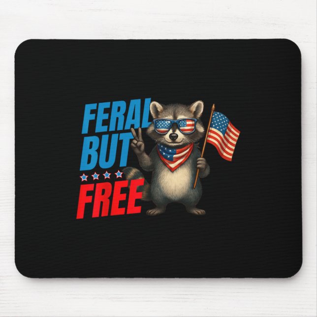 Funny Racoon 1776 July 4th 2025 Independence Day  Mouse Pad (Front)