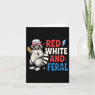 Funny Racoon 4th Of July Patriotic Cute Red White Card