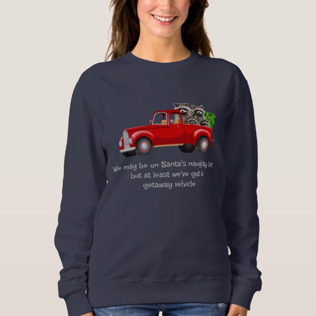 Funny Racoon Animal Christmas Shirt  (Front)