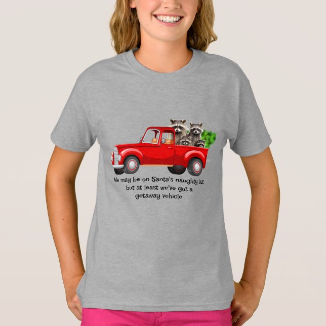 Funny Racoon Animal Christmas Shirt  (Front)