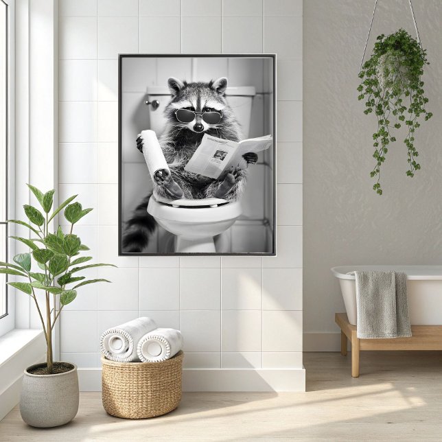 Funny Racoon Bathroom Humourous Animal Wall Art (Creator Uploaded)