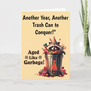 Funny Racoon Birthday Greeting Design Card
