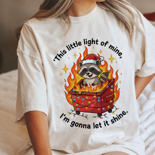 Funny Racoon Christmas Dumpster Fire Tri-Blend Shirt