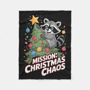 Funny Racoon Christmas Trash Panda Xmas Fleece Blanket