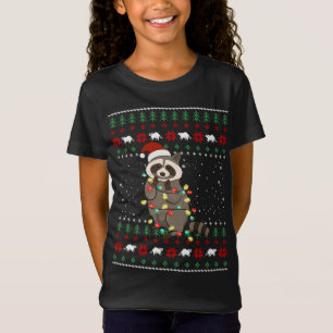 Funny Racoon Christmas Ugly Sweater Dog Xmas Outfi