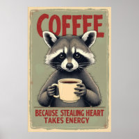 Funny Racoon Coffee Art