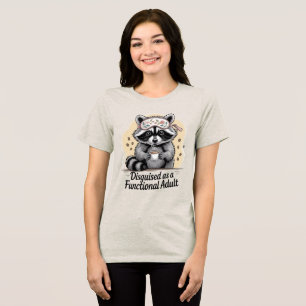 Funny Racoon Coffee Lover Shirt Disguised as a Fu