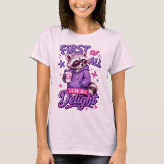 Funny Racoon Confidence Graphic T-Shirt for Every