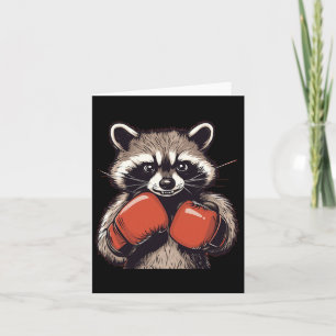 Funny Racoon Costume For Sport And Boxing Gloves  Card