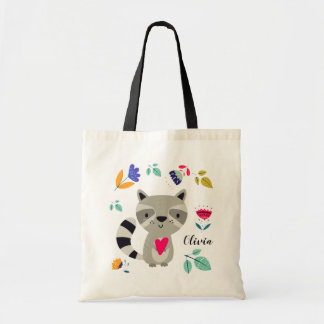 Funny Racoon | Custom Name Gift Tote Bag