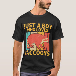 Funny Racoon Design For Boys Kids Men Racoon Lov T-Shirt