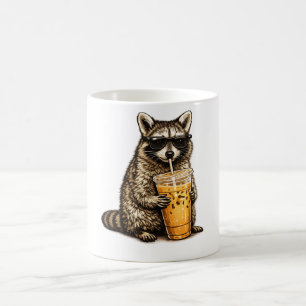 Funny Racoon Drinking Iced Coffee — Retro Animal  Mug