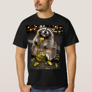 Funny Racoon Eating Pickles Meme T-Shirt