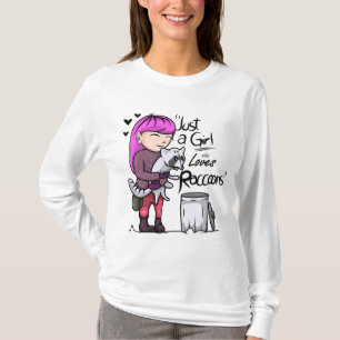 Funny Racoon Gift Kids Cool Just A Girl Who Loves T-Shirt