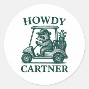 Funny Racoon Golf For Men And Women Golfer Golfin Classic Round Sticker