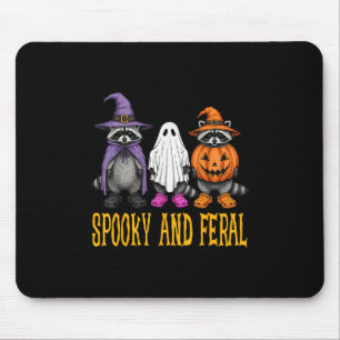 Funny Racoon Halloween Matching Funny Halloween M Mouse Pad