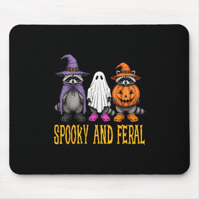 Funny Racoon Halloween Matching Funny Halloween M Mouse Pad (Front)