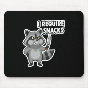 Funny Racoon I Require Snacks Halloween Humour Car Mouse Pad