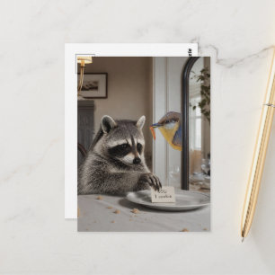Funny Racoon IOU 1 Cookie Postcard