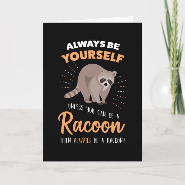 Funny Racoon Lover Gift - Cute Racoon Card (Front)