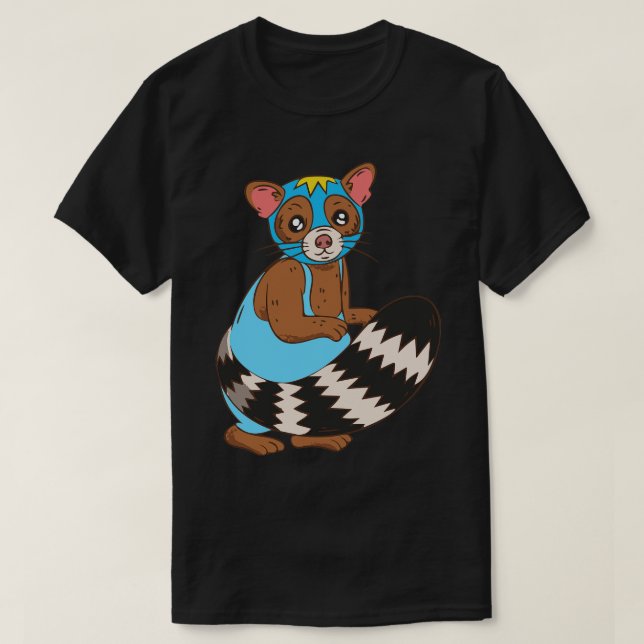 Funny Racoon Luchador Wrestler T-Shirt (Design Front)