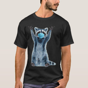 Funny Racoon Medical blue face mask T-Shirt