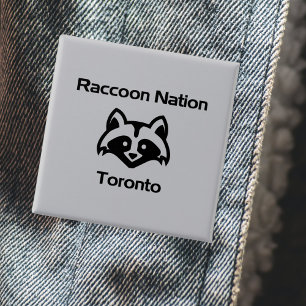 Funny Racoon Nation Toronto Light-Monotone 15 Cm Square Badge