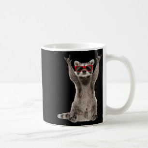Funny Racoon Rock Music Hand Sign Men Women Boys Coffee Mug