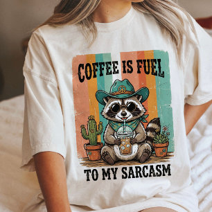Funny Racoon Sarcasm Coffee Lover Vintage Boho Tri-Blend Shirt